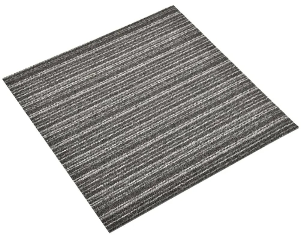 Ladrilhos carpete p/ pisos 20 pcs 5 m² 50x50cm riscas antracite