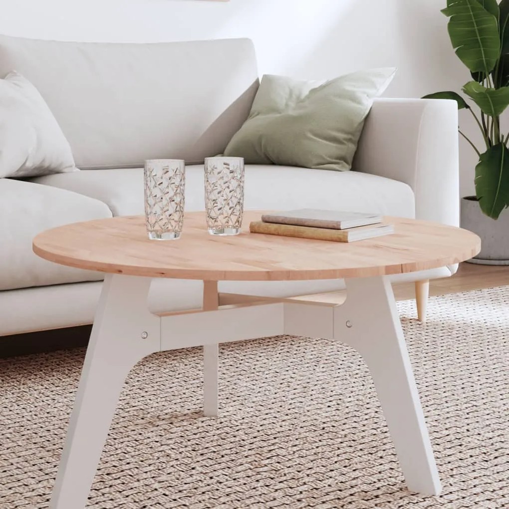 vidaXL Tampo de mesa redondo Ø80x1,5 cm madeira de faia maciça