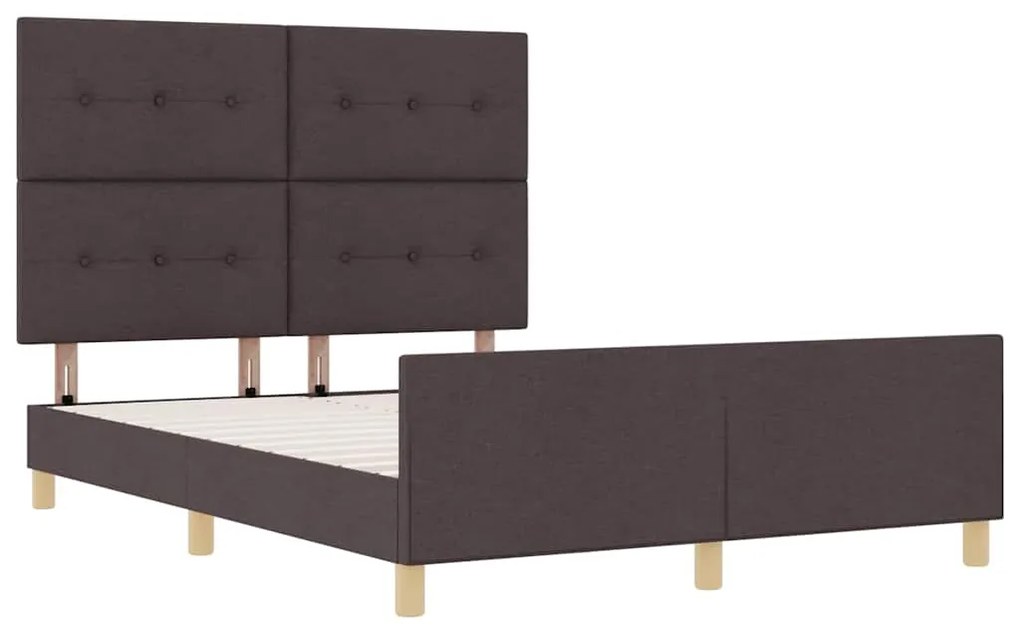 Estrutura de Cama vidaXL Castanho 140x200 cm Tecido