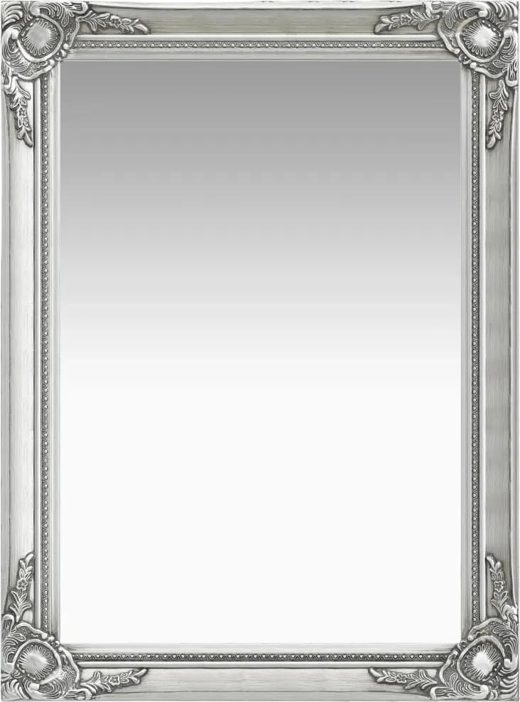 Espelho de parede estilo barroco 60x80 cm prateado