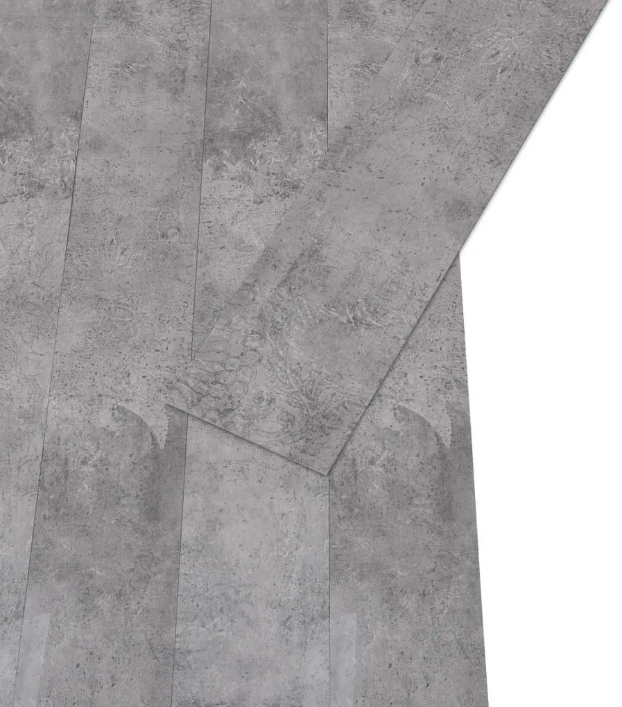 Tábuas soalho PVC não-autoadesivo 5,26 m² 2 mm castanho cimento