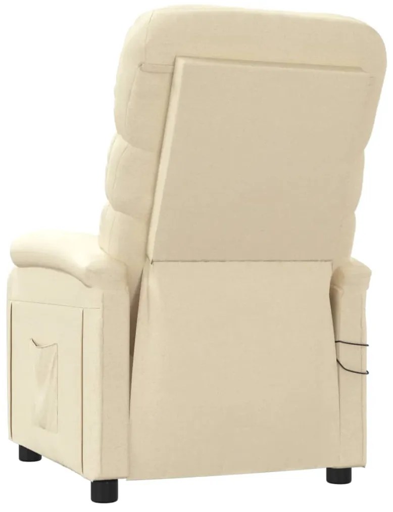 Poltrona elevatória de massagens elétrica tecido creme