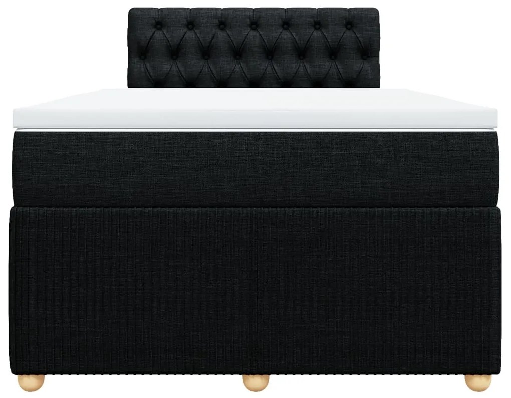 Cama boxspring com colchão 120x190 cm tecido preto