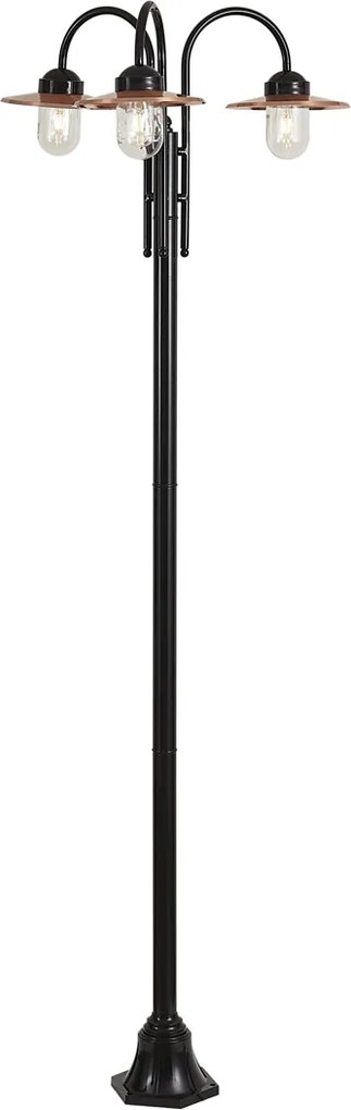 Candeeiro de exterior cobre 235cm 3-luzes IP44 - Munique