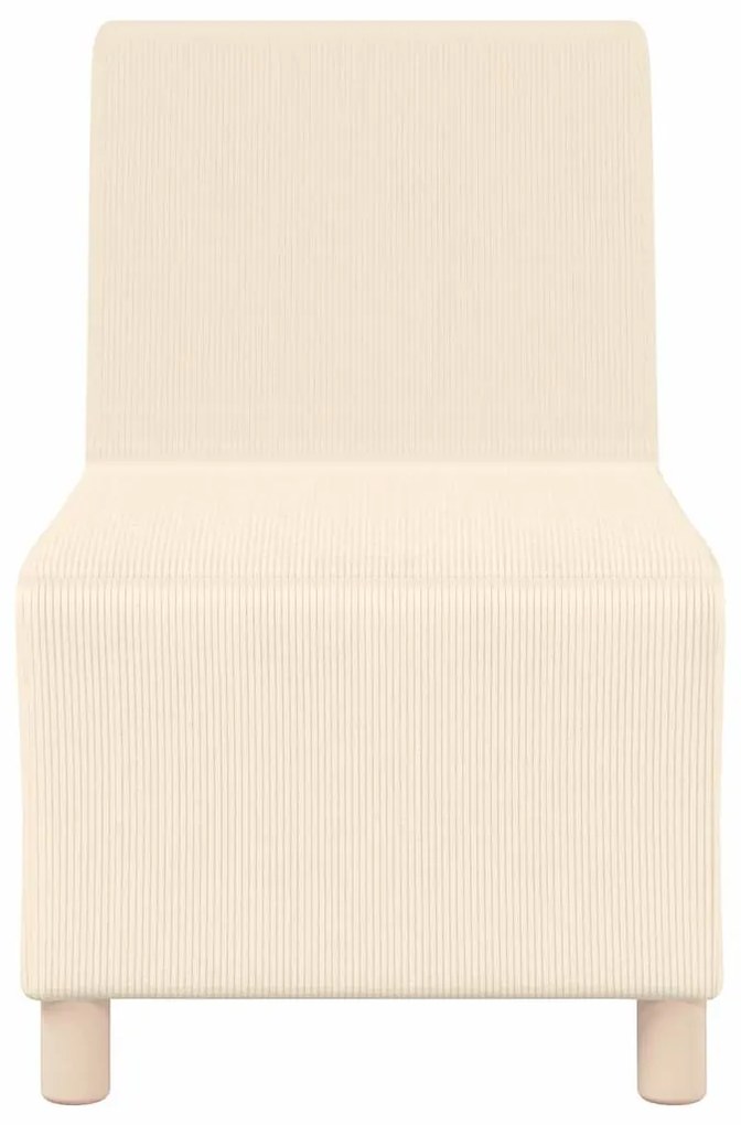 Poltrona sem braços 55 cm tecido corduroy creme