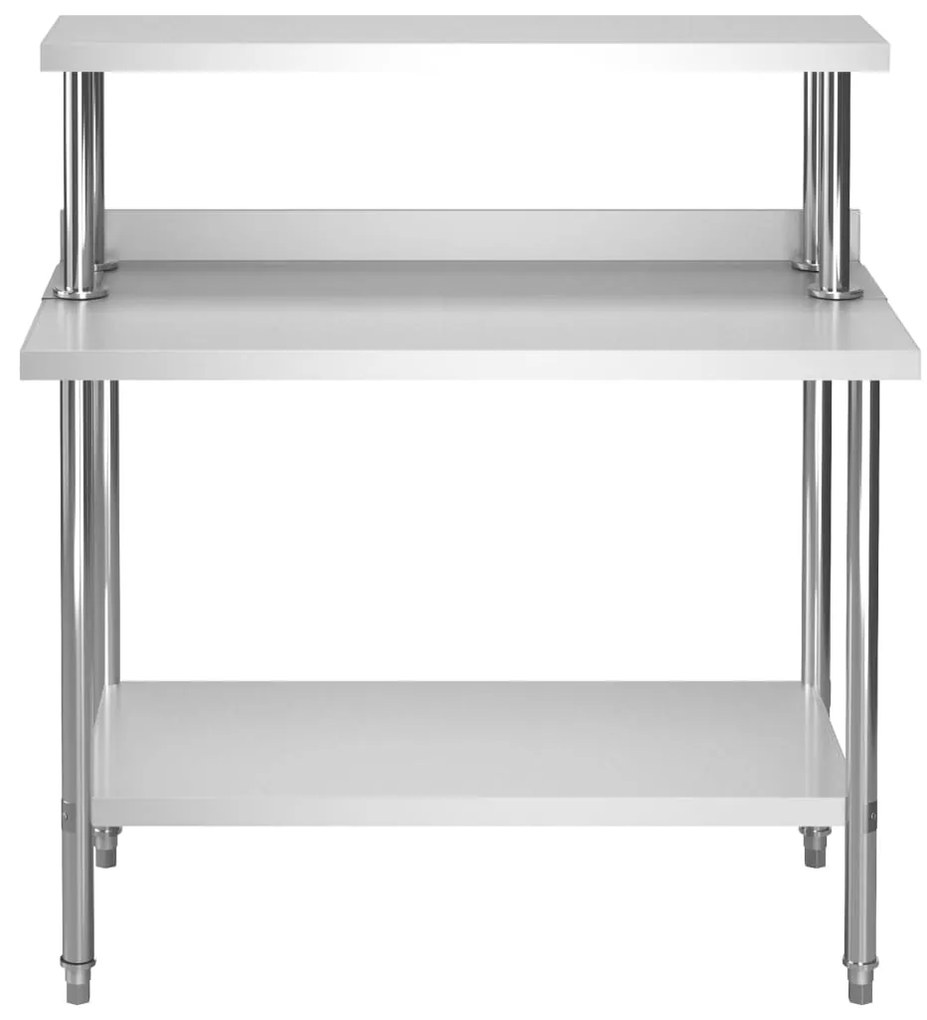 Mesa trabalho cozinha c/ prateleira 120x60x120cm aço inoxidável