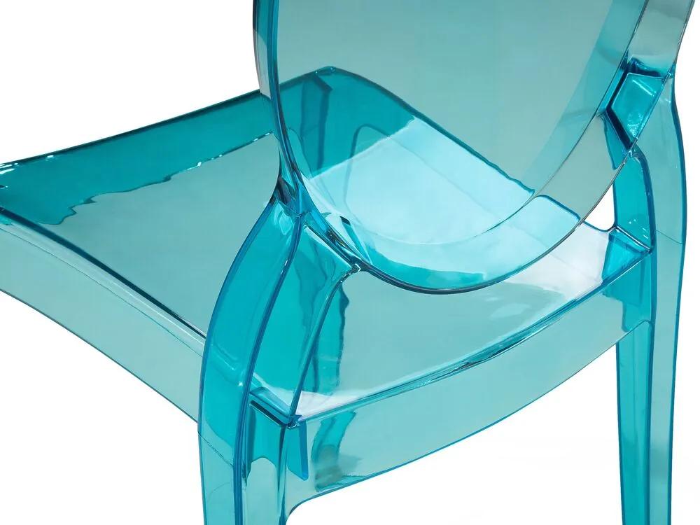 Conjunto de 4 cadeiras de jantar em acrílico azul transparente MERTON Beliani