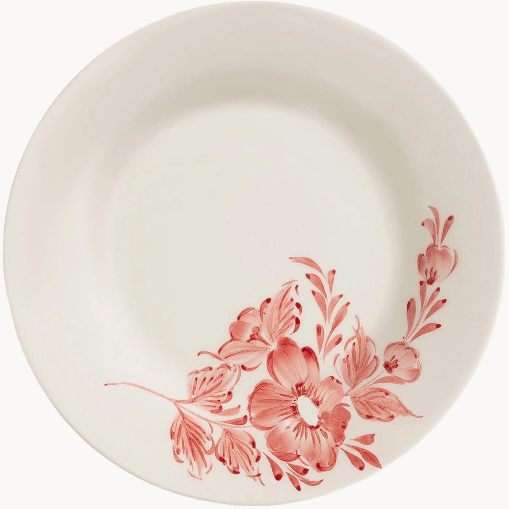 Prato de pequeno-almoço pintado à mão Whimsical Rose