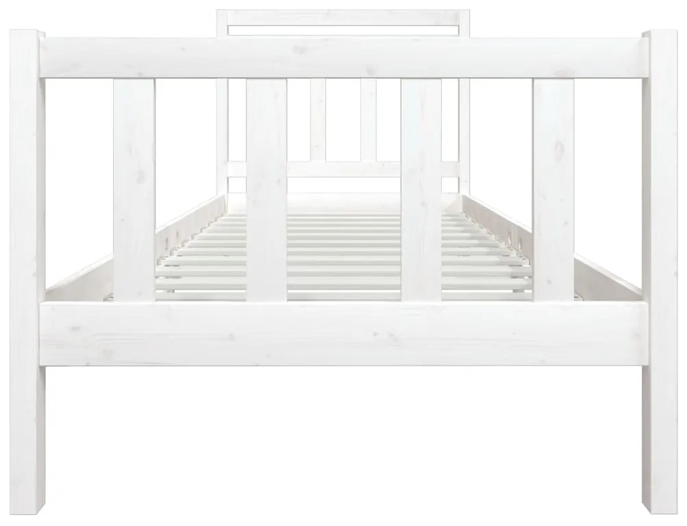 Estrutura de cama 90x200 cm madeira maciça branco