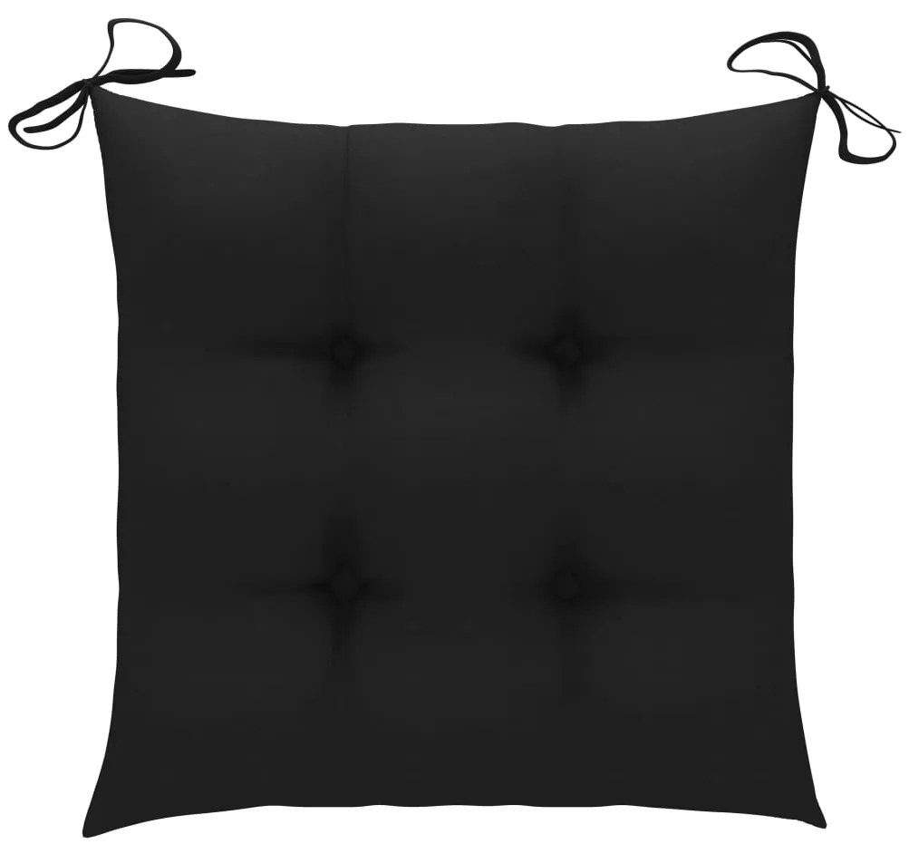 Cadeiras de jantar p/ jardim 3 pcs c/ almofadões acácia maciça