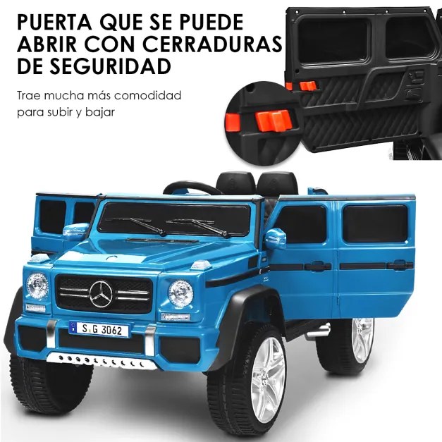 Carro elétrico Mercedes Benz Maybach para crianças de 3 a 8 anos de idade bateria 12V com controlo parental 2 portas Azul