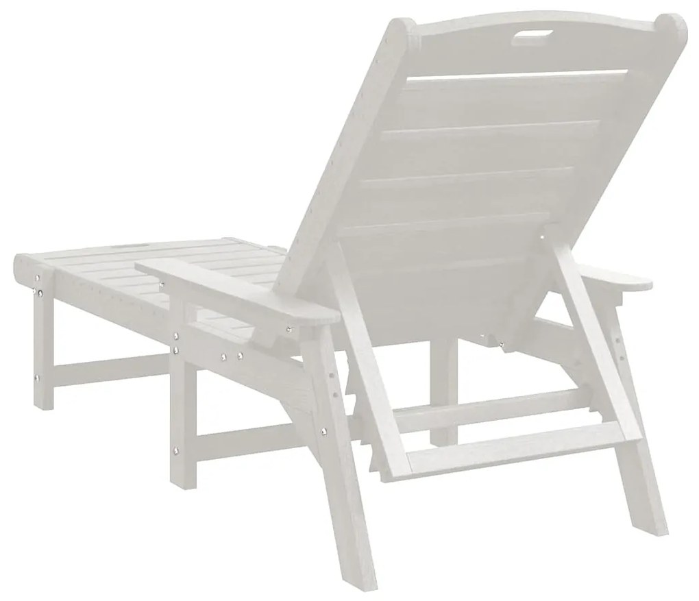 Espreguiçadeiras 2 pcs Branca 162x53x98.5 cm HDPE