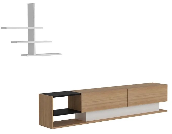 Unidade de TV Liza – Branco e Teca – 180 x 40 x 30 cm