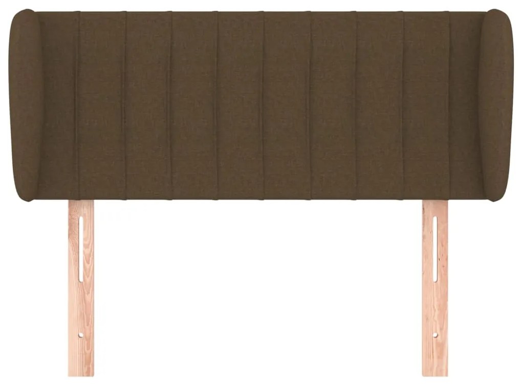 Cabeceira de cama c/ abas tecido 103x23x78/88cm castanho-escuro