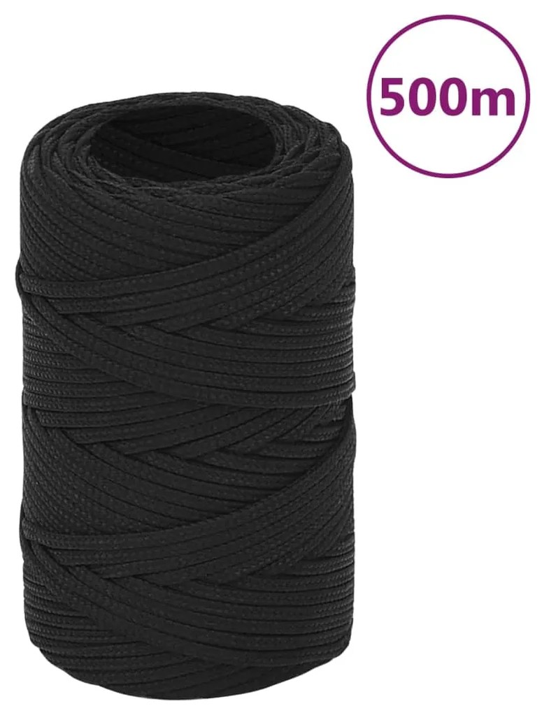Corda de barco 2 mm 500 m polipropileno preto completo
