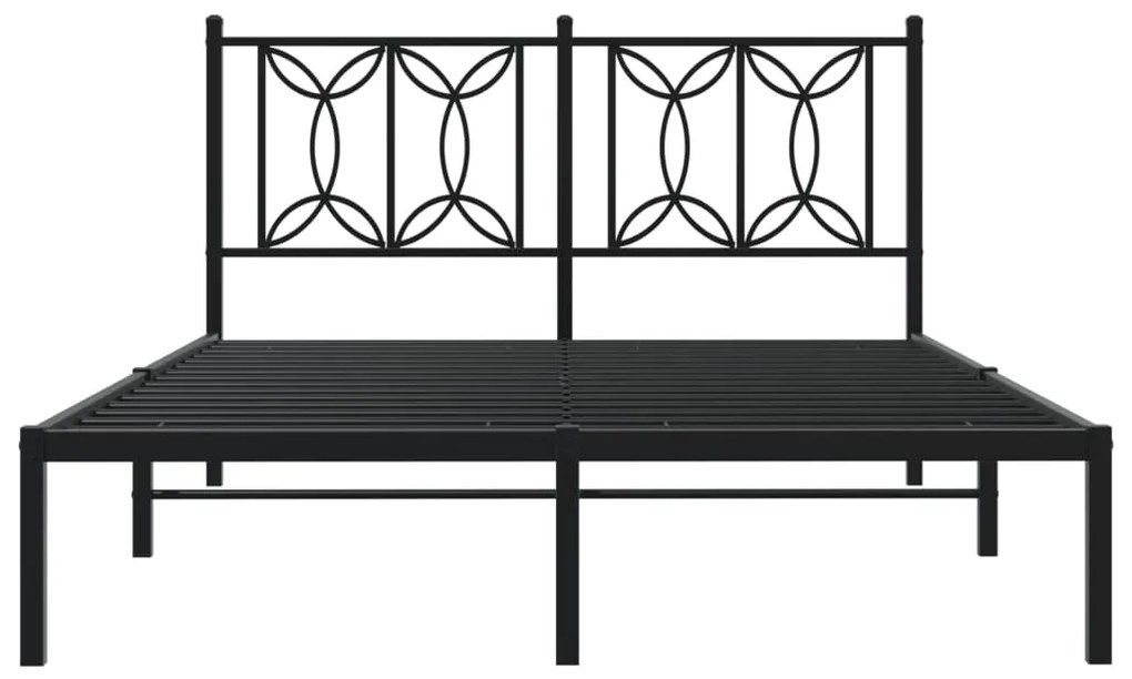 Estrutura de cama com cabeceira 135x190 cm metal preto