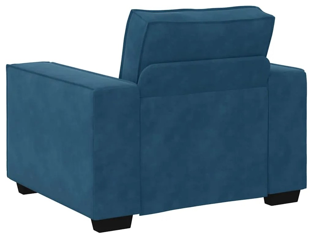 Poltrona 60 cm veludo azul