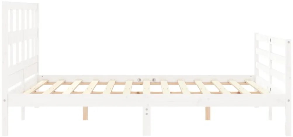 Estrutura de cama com cabeceira 160x200 cm madeira maciça