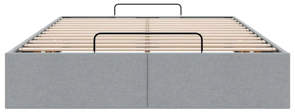 Estrutura de cama otomana sem colchão 120x200 cm cinzento claro