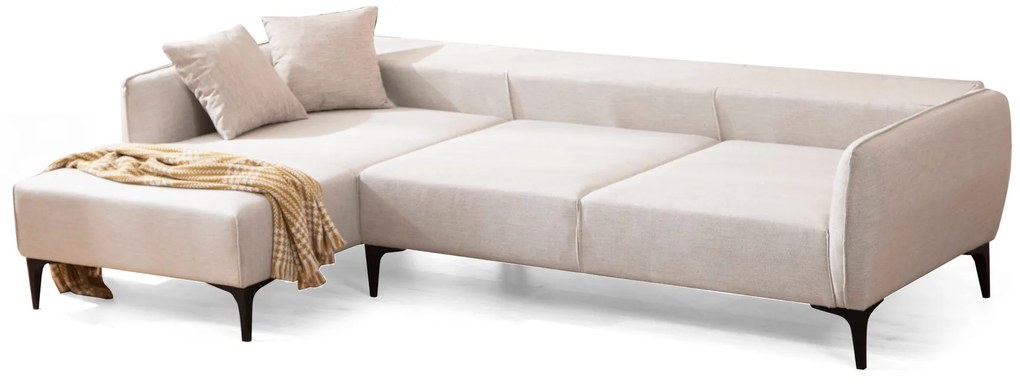 Sofá "Belissimo" Chaise Longue de 3 Lugares – Branco – 270x140x95 cm –