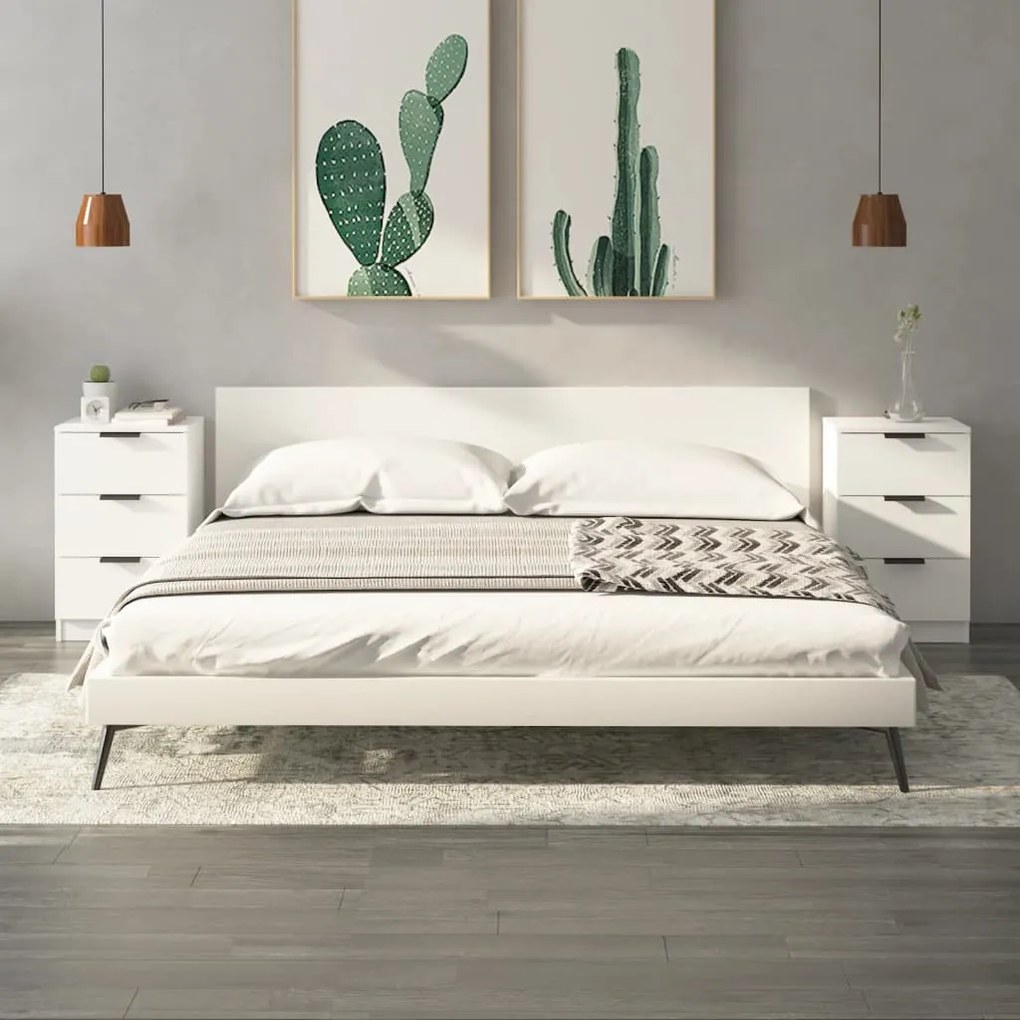 vidaXL Mesas de cabeceira 2 pcs 40x36x65 cm branco
