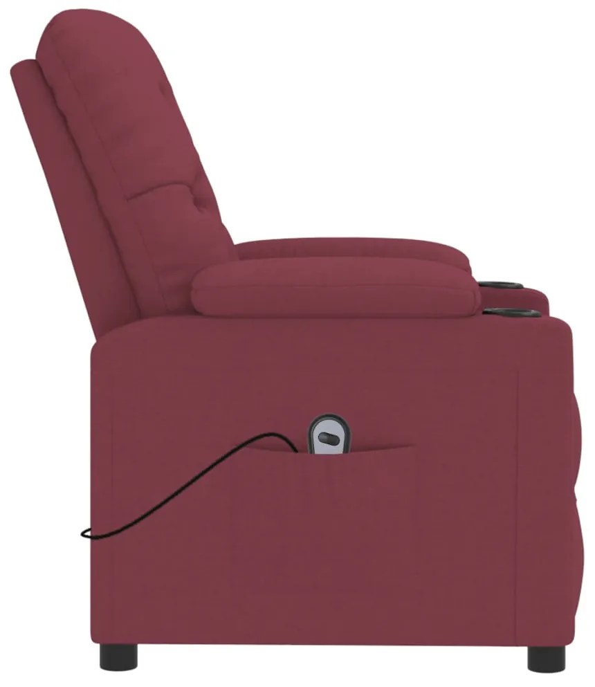 Poltrona elétrica reclinável tecido vermelho tinto