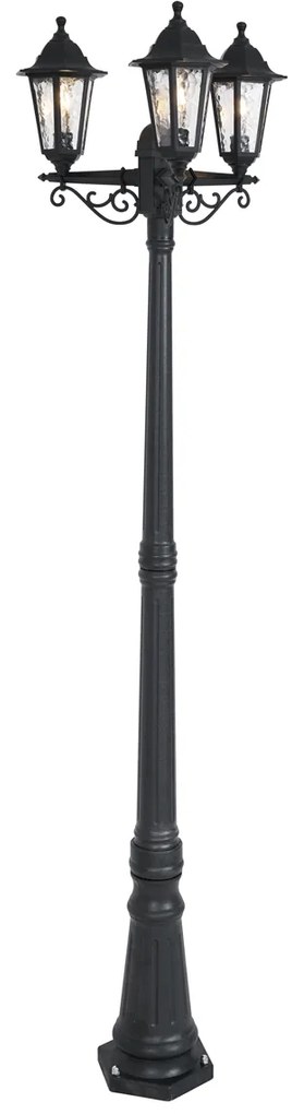 Poste de Exterior Clássico Preto 217cm IP44 - New Haven Hammered Clássico / Antigo