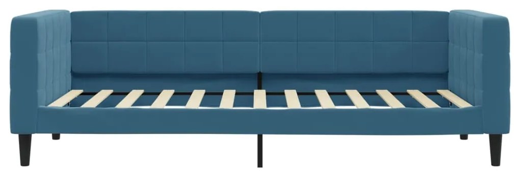 Sofá-cama com gavetão e gavetas 90x200 cm veludo azul