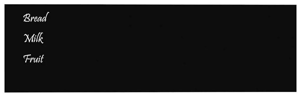 Quadro magnético de parede 100x30 cm vidro temperado preto