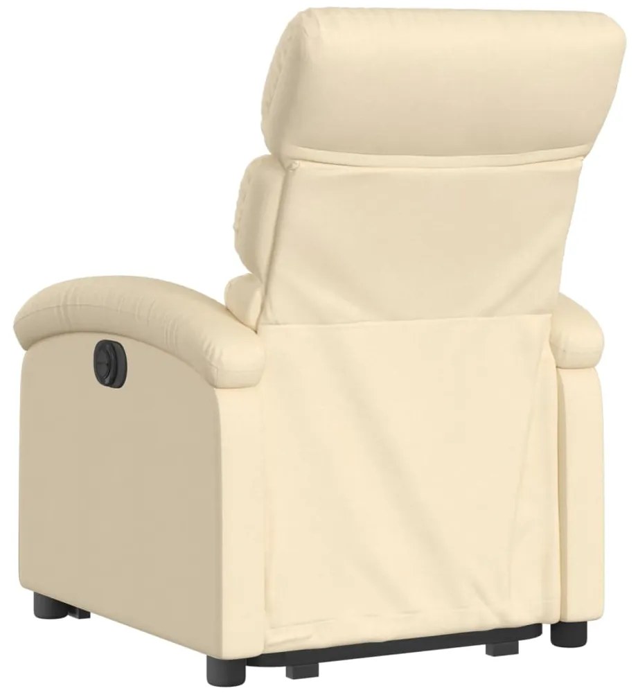 Poltrona reclinável elevatória elétrica tecido cor creme