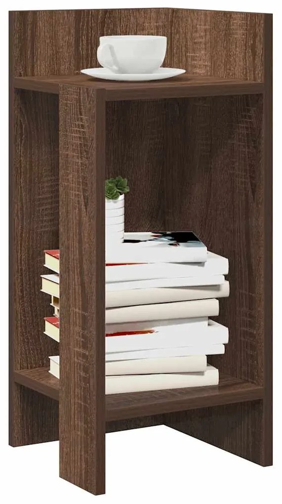Mesas laterais 2 pcs prateleira 110x50x103 cm carvalho castanho
