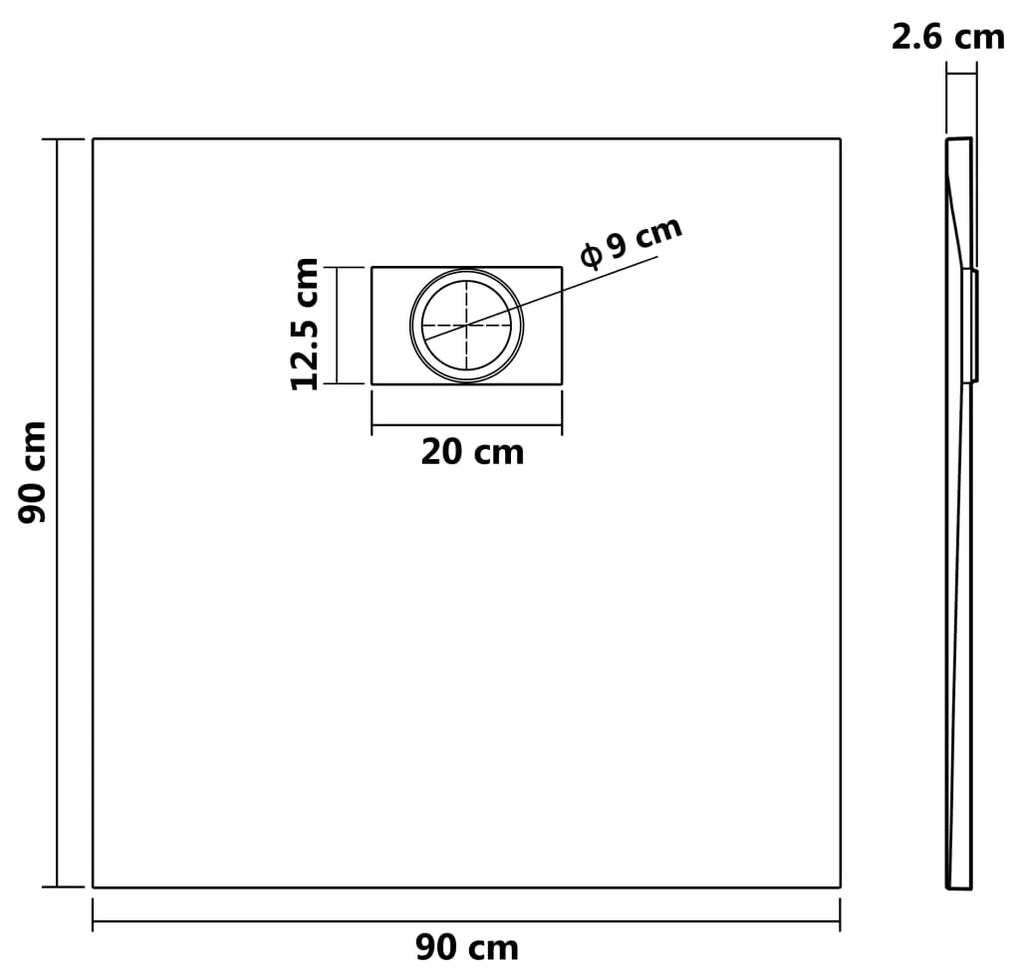 Base de Chuveiro SMC - Branco - 90x90 cm