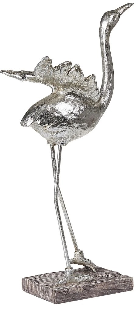 Figura decorativa prateado e castanho escuro 60 cm CRANE Beliani
