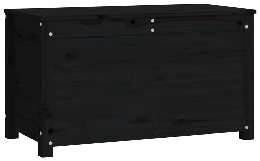 Caixa de arrumação 80x40x45,5 cm madeira de pinho maciça preto