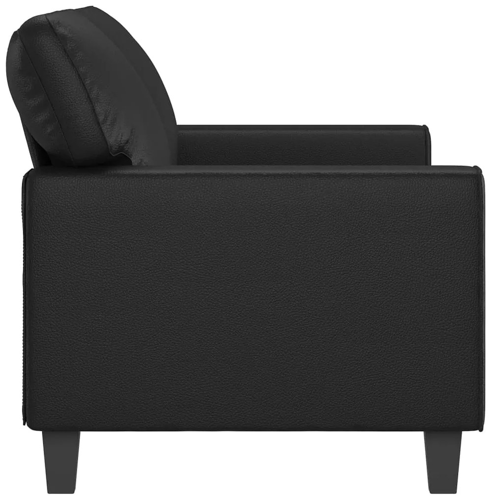 Sofá de 2 lugares 140 cm couro artificial preto