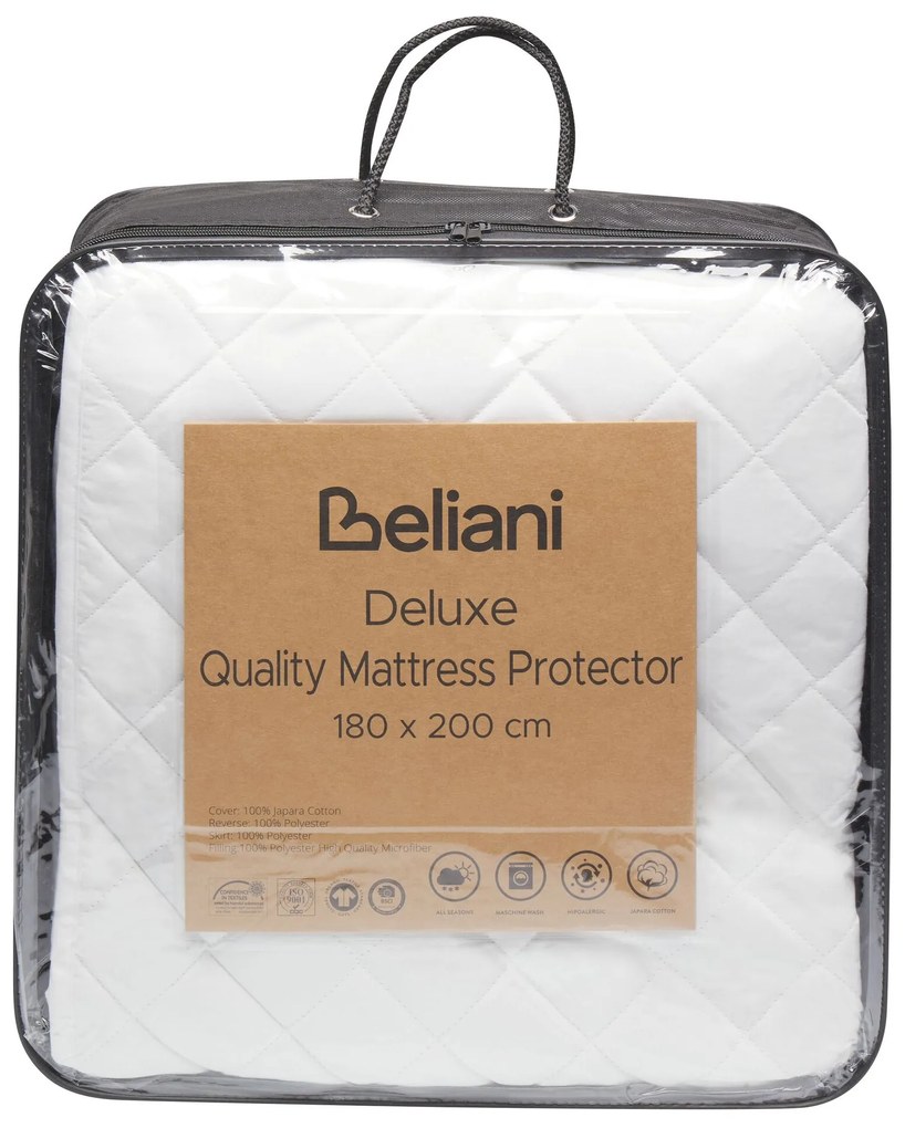 Sobre-colchão em algodão japara branco 180 x 200 cm ALMANZOR Beliani