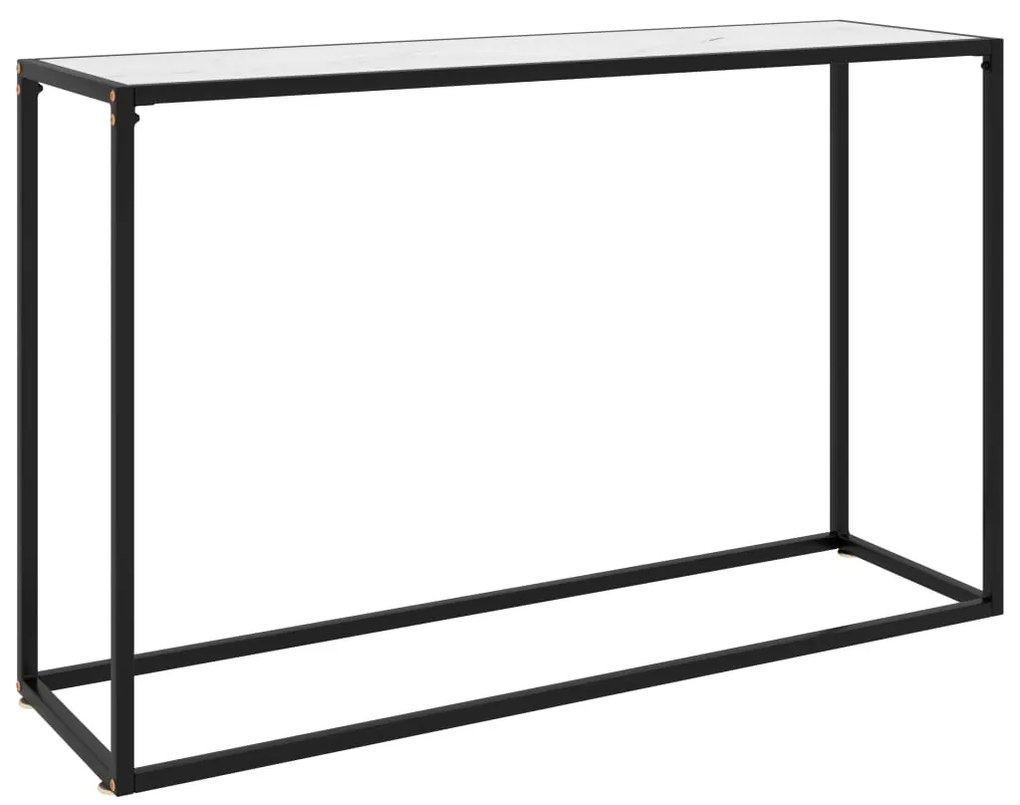 Mesa consola 120x35x75 cm vidro temperado branco
