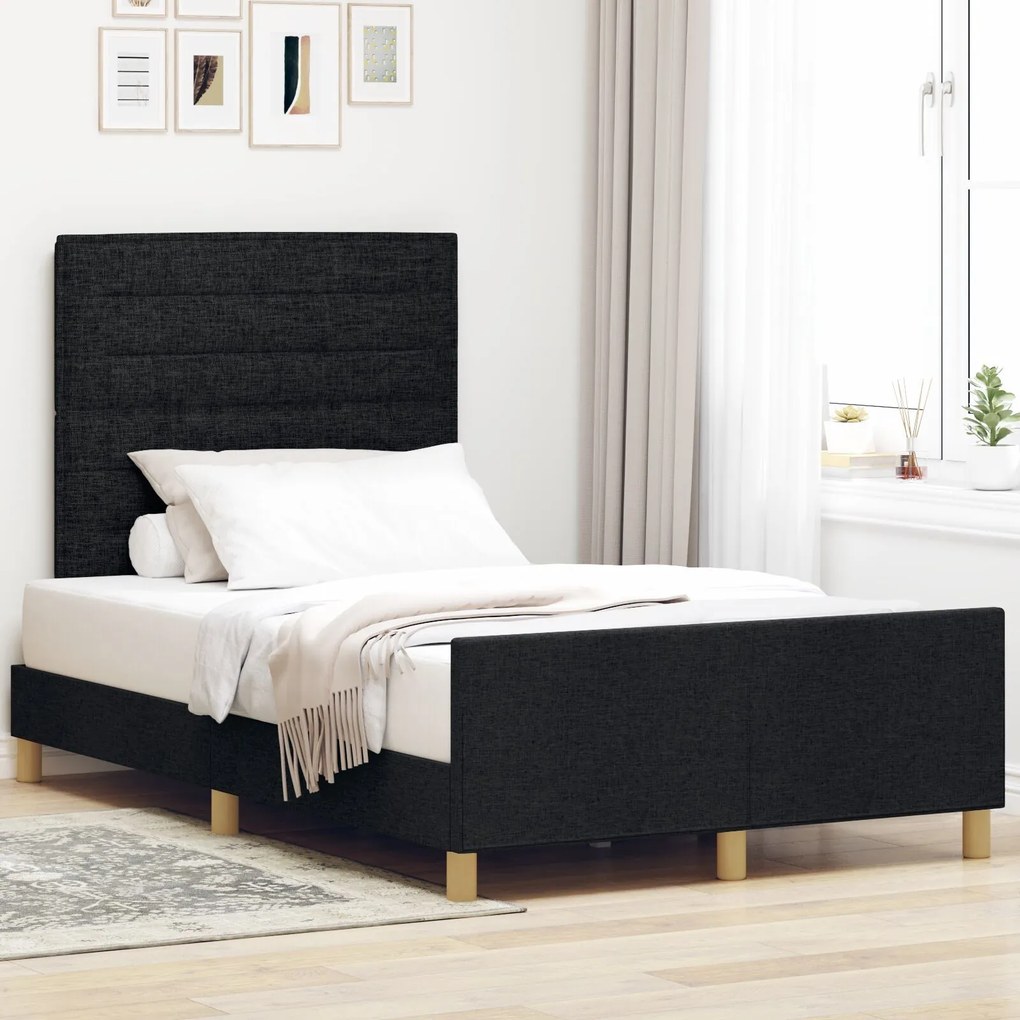 Cama vidaXL Preta 120x200 cm em Tecido