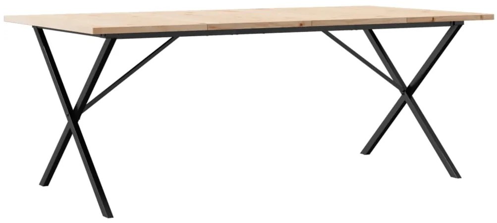Mesa de jantar estrutura X 200x100x75,5 cm pinho/aço