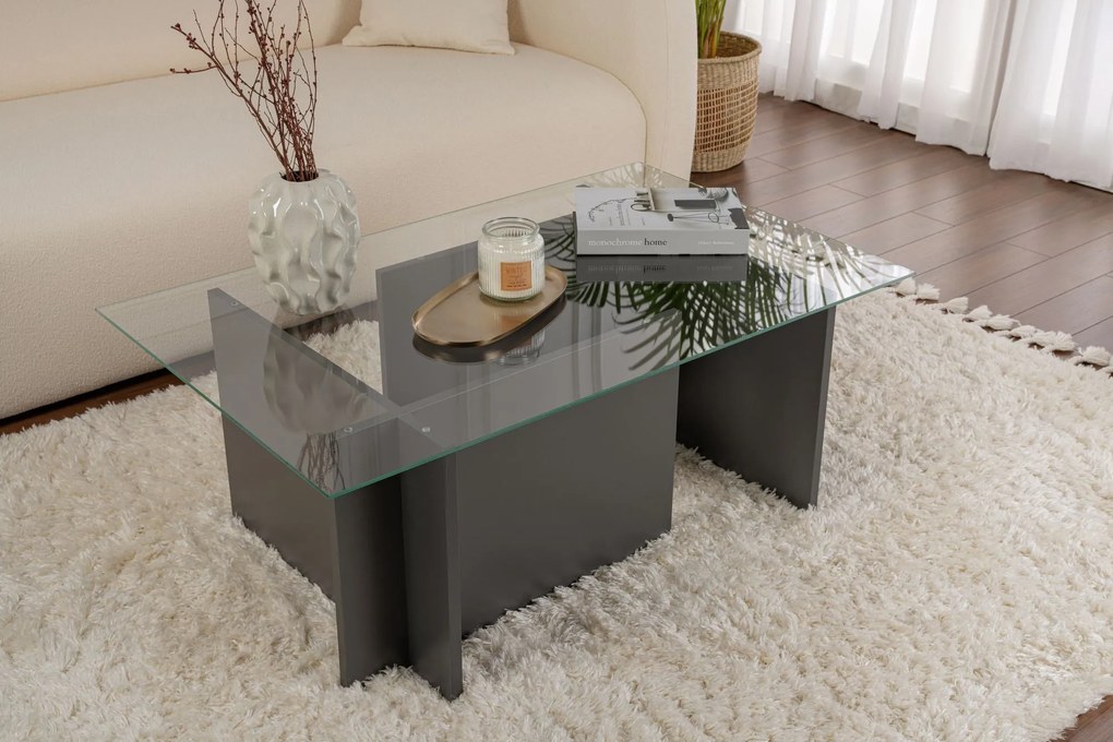 Mesa de Café Vetrino – Antracite – 105x40x65 cm