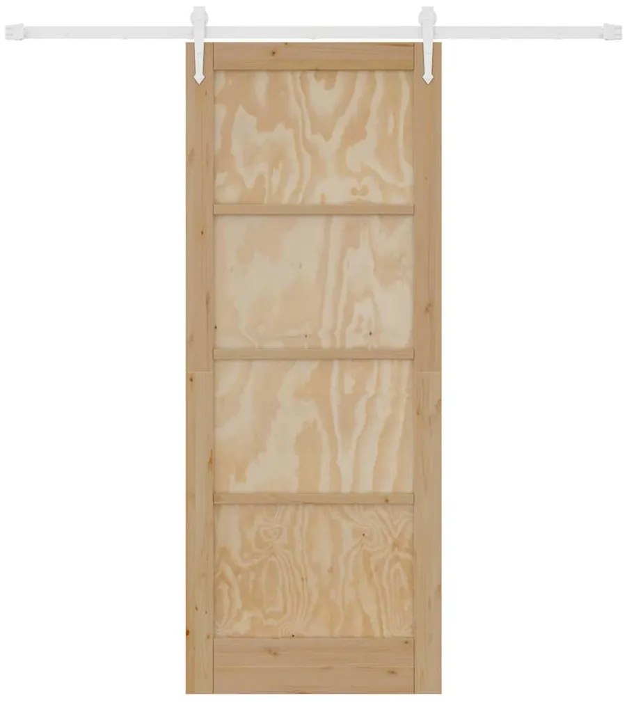 Porta Deslizante vidaXL com Conjunto de Ferragens 83x211 cm Madeira Ma