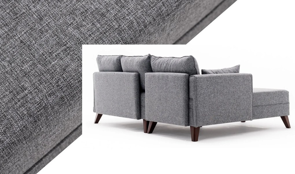 Sofá-Cama de Canto Bella – Cinzento – 205 x 85 x 140 cm