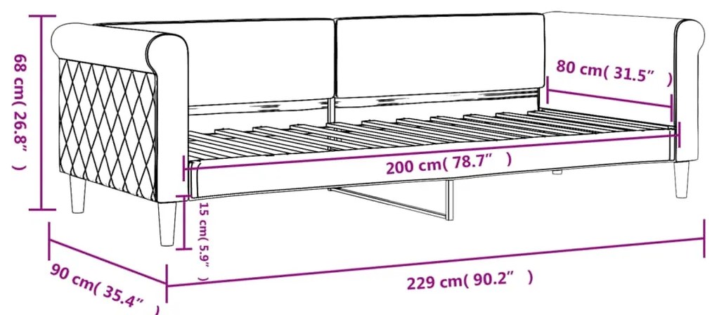 Sofá-cama 80x200 cm veludo cinzento-escuro
