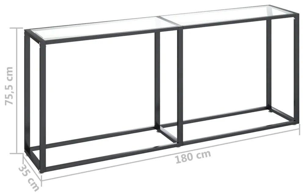 Mesa consola transparente 180x35x75,5 cm vidro temperado