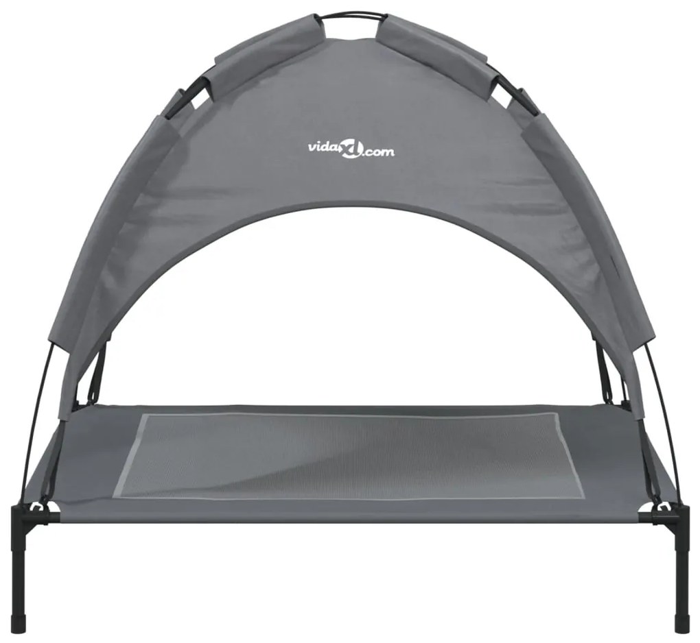 Cama para cães com toldo tecido oxford e aço antracite