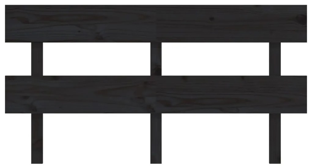 Cabeceira de cama 164x3x81 cm pinho maciço preto