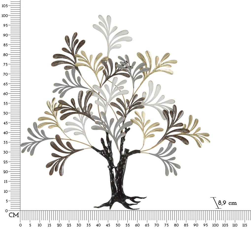 PAINEL DE PAREDE DE FERRO ALBERO LIXY 97,2X8,9X100,3 CM MULTICOLORIDO