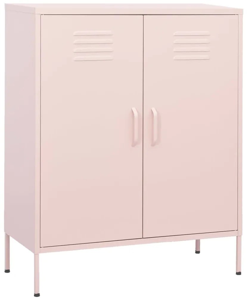 Armário de arrumação aço 80x35x101,5 cm rosa
