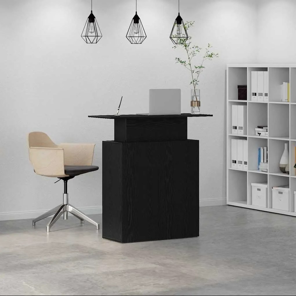 Balcão de recepção 100x40x104 cm derivados de madeira preto