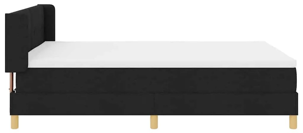 Cama Box com cabeceira Manual Preto 140 x 200 cm Estofado